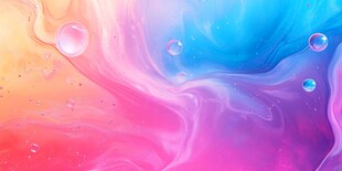 抽象色彩漩涡与气泡