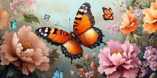 蝴蝶花园的梦幻画卷