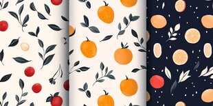 夏日柑橘果蔬图案