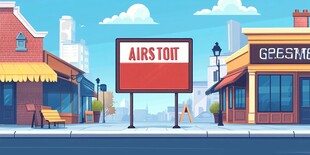 街头广告牌上的 Airstoit 字样