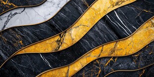 金色与黑色大理石的复杂交织