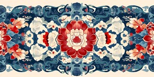 对称花卉图案