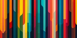 多彩条纹抽象画