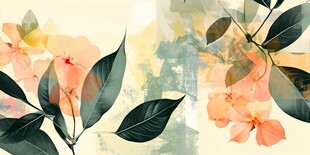 花卉与水彩抽象