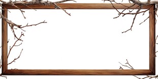 木质相框与树枝的自然之美