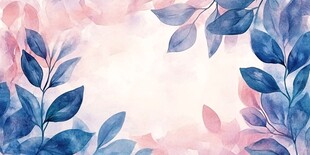 水彩叶子艺术作品