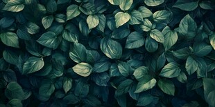 绿色叶子的密集生长