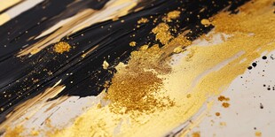 金色涂鸦抽象画