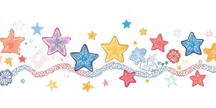 五彩缤纷的星星和花朵的奇妙之旅