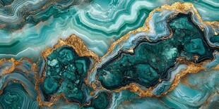 绿色玛瑙与金色纹理