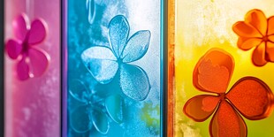 多彩花卉玻璃艺术