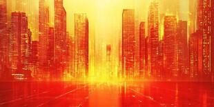 火热的都市景观