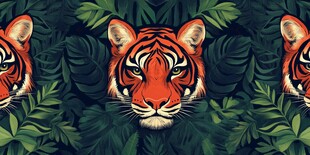 丛林中的老虎脸