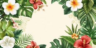 热带风情花卉壁纸