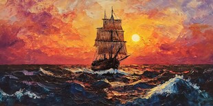 夕阳下的帆船之旅