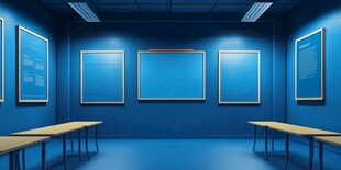 蓝色房间里的艺术展