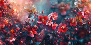 红色花卉的绚丽之美