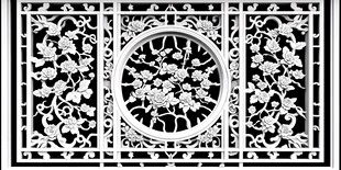 复杂的白色花卉图案