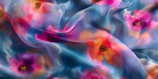 多彩花卉图案织物