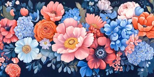 绚丽多彩的花卉画作