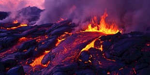 岩浆流动的壮观景象