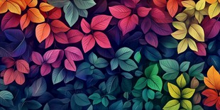 五彩斑斓的叶子世界