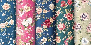 花卉图案的多彩面料