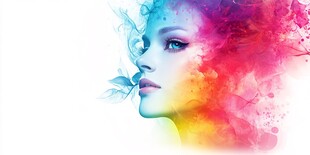 彩色女郎抽象艺术