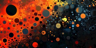 多彩圆圈抽象画