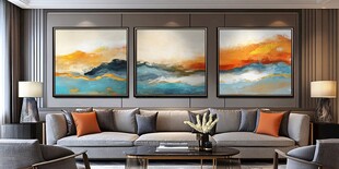 抽象艺术三联画