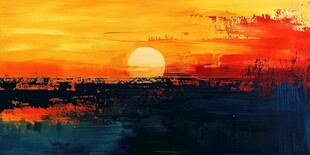 日落时分的抽象画