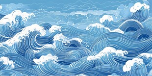 波涛汹涌的海洋风情