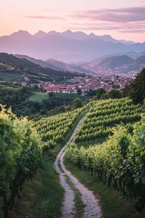 山谷中的宁静黄昏