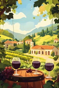 乡村葡萄园的宁静时刻