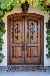 古朴木质双开门