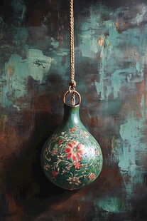 复古绿陶葫芦挂件