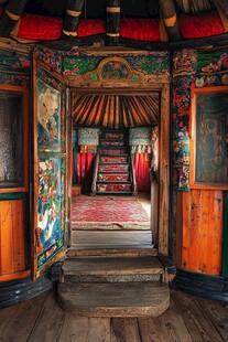 蒙古传统建筑的内部