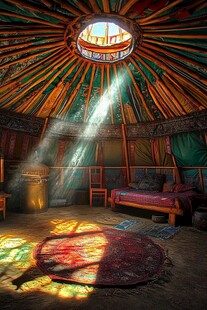 蒙古包内的宁静时刻