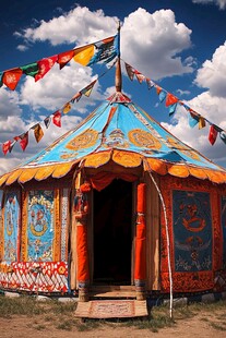 五彩斑斓的蒙古包