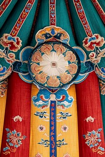 彩绘经幡的细节