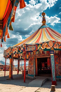 五彩斑斓的蒙古包