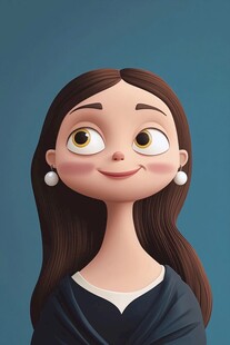 卡通风格的女性形象