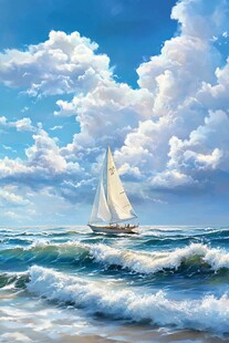 波涛汹涌的蓝色海洋