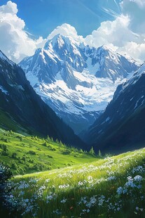 山谷中的春日风光