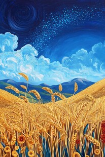 麦田星空之夜
