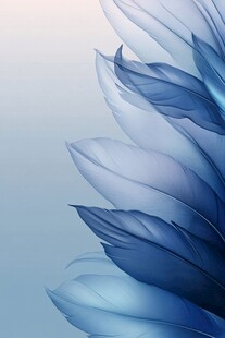 蓝色羽毛的抽象艺术