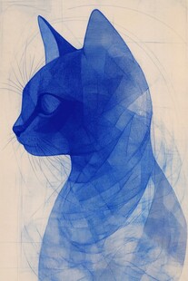 蓝色猫的宁静侧面