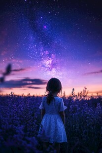 银河下的紫色梦境