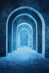 神秘蓝色拱廊