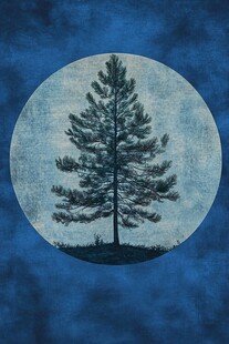 孤独的松树与满月